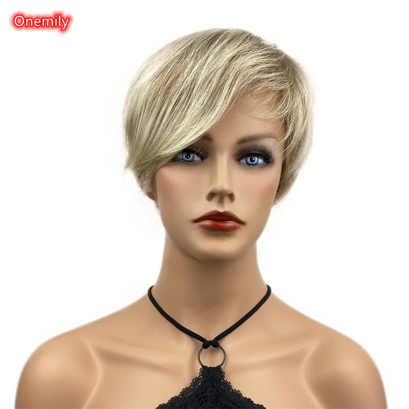 Onemily Brown Blonde Mixed Short Straight Pixie Cut Hair Women Synthetic Wig with Bangs for Daily Use
Onemily Brown Blonde Mixed Short Straight Pixie Cut Hair Women Synthetic Wig with Bangs for Daily Use