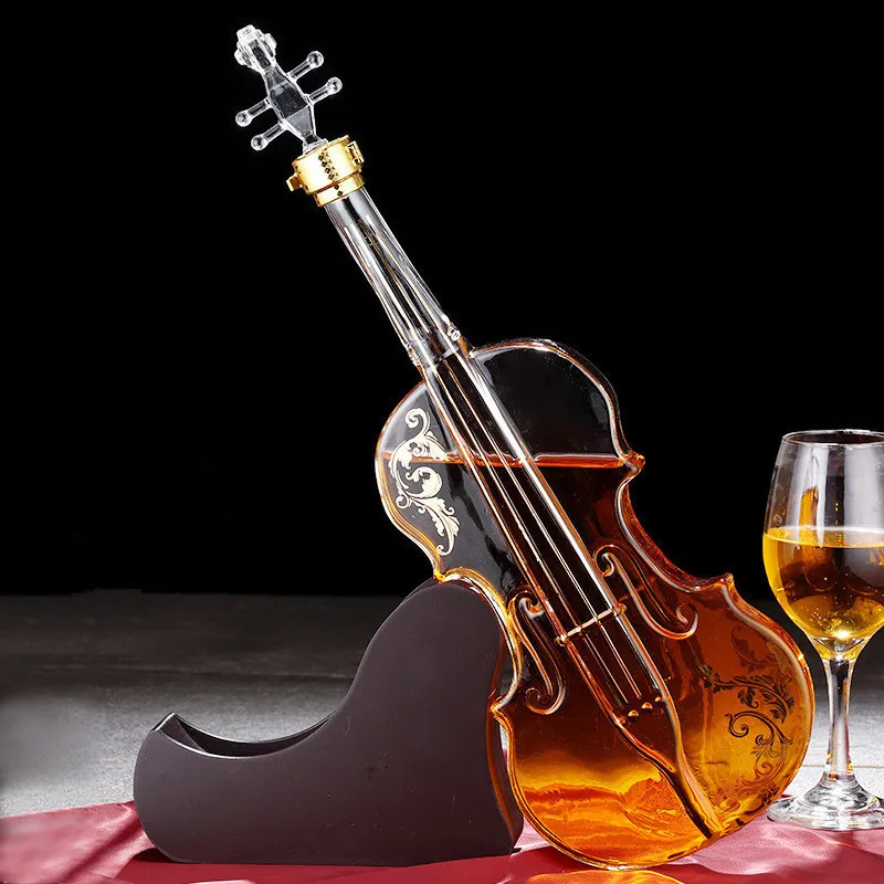Wine Bottle Glass Set for Champagne, Elegant Wine Dispenser, High-End, Violin Decanter with Holder, 800ml, 27oz
Wine Bottle Glass Set for Champagne, Elegant Wine Dispenser, High-End, Violin Decanter with Holder, 800ml, 27oz