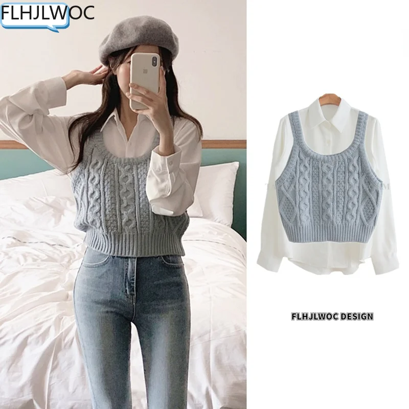 Cute Sweet Short Tops Pullovers Hot Sales Japan Girls Sleeveless Preppy Style Outfits Design Knitted Sweaters Jumpers Vest
Cute Sweet Short Tops Pullovers Hot Sales Japan Girls Sleeveless Preppy Style Outfits Design Knitted Sweaters Jumpers Vest