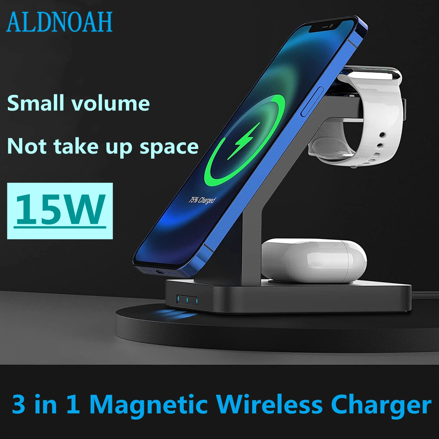 15W 3 in 1 Magnetic Wireless Charger Stand For iPhone 12 Pro Max Mini Apple Watch 6 5 4 3 Airpods Fast Charging Dock Station
15W 3 in 1 Magnetic Wireless Charger Stand For iPhone 12 Pro Max Mini Apple Watch 6 5 4 3 Airpods Fast Charging Dock Station