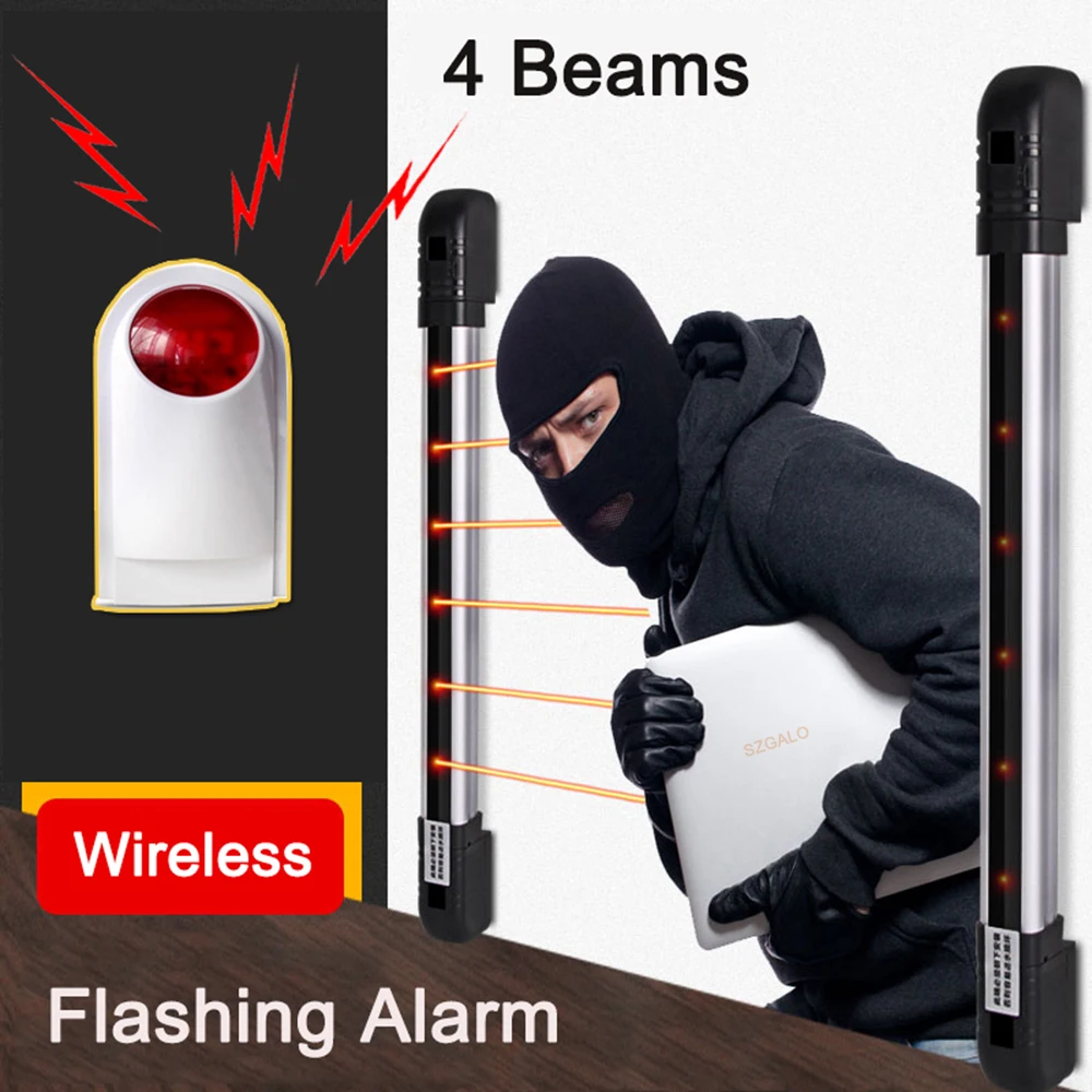 Home Smart Wireless Home Security 4 Beams Alert Infrared Sensor Alarm system Anti-theft Motion for Wall Window Detector Alarm
Home Smart Wireless Home Security 4 Beams Alert Infrared Sensor Alarm system Anti-theft Motion for Wall Window Detector Alarm