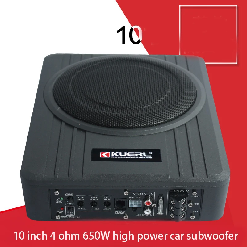 10 Inch 4Ohm 650W High Power Car Subwoofer DC12v Car Audio Modified Speaker Car Subwoofer Speaker with Amplifier K-1003APR
10 Inch 4Ohm 650W High Power Car Subwoofer DC12v Car Audio Modified Speaker Car Subwoofer Speaker with Amplifier K-1003APR