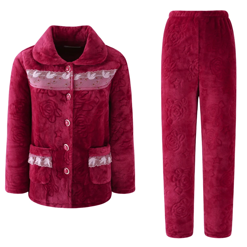 Winter Women Pajamas Thick Flannel Sleepwear Big Yards 3XL Pyjamas Female Lace Stitching Pijamas Mujer Warm Coral Fleece Lounge
Winter Women Pajamas Thick Flannel Sleepwear Big Yards 3XL Pyjamas Female Lace Stitching Pijamas Mujer Warm Coral Fleece Lounge