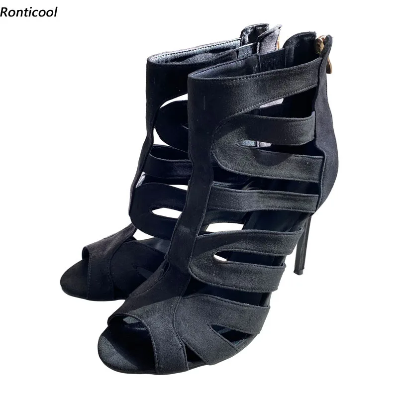 Ronticool 2021 Handmade Women Summer Hollow Sandals Back Zipper Stiletto High Heels Open toe Black Party Shoes US Size 5-15
Ronticool 2021 Handmade Women Summer Hollow Sandals Back Zipper Stiletto High Heels Open toe Black Party Shoes US Size 5-15