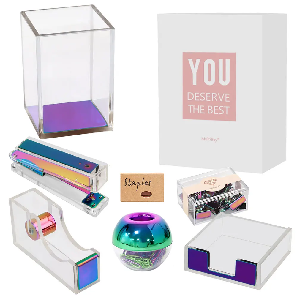 Home Office Rainbow Desk Accessories Organizer Set Desktop Stationary Desk Organizers
Home Office Rainbow Desk Accessories Organizer Set Desktop Stationary Desk Organizers