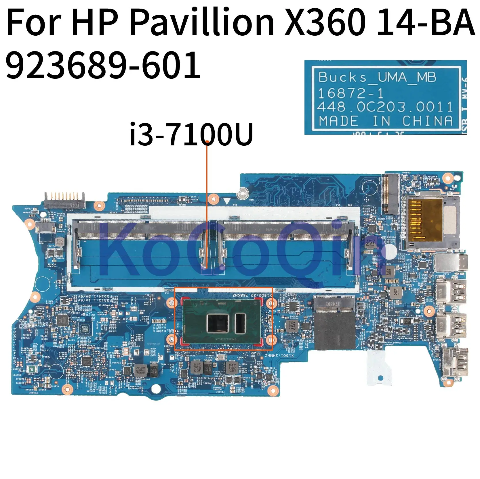 Материнская плата DDR4 для ноутбука HP павильон X360 14-BA 14-ba007 I3-7100U материнская плата для ноутбука SR343 923689-601 16872-1 448.0C203.0011
Материнская плата DDR4 для ноутбука HP павильон X360 14-BA 14-ba007 I3-7100U материнская плата для ноутбука SR343 923689-601 16872-1 448.0C203.0011