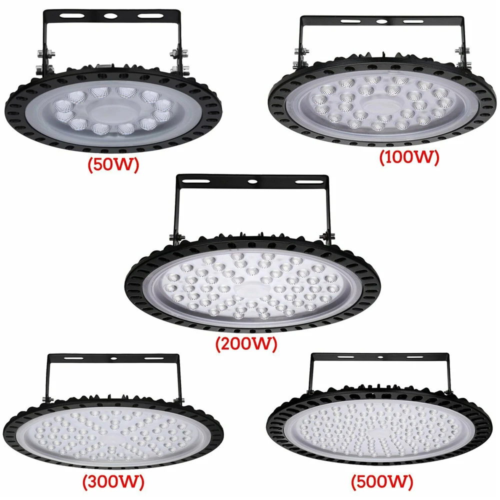 220V LED Flood Lights UFO High Bay Light 50/100/200W Low Bay Lamp Waterproof Ultraslim Industrial Lights for Warehouse Mall
220V LED Flood Lights UFO High Bay Light 50/100/200W Low Bay Lamp Waterproof Ultraslim Industrial Lights for Warehouse Mall