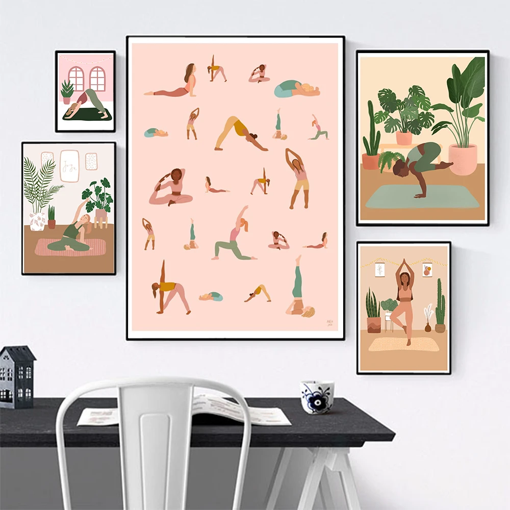 Abstract Yoga Black Girl and House Plant Wall Art Canvas Painting Nordic Posters And Prints Wall Pictures For Living Room Decor
Abstract Yoga Black Girl and House Plant Wall Art Canvas Painting Nordic Posters And Prints Wall Pictures For Living Room Decor