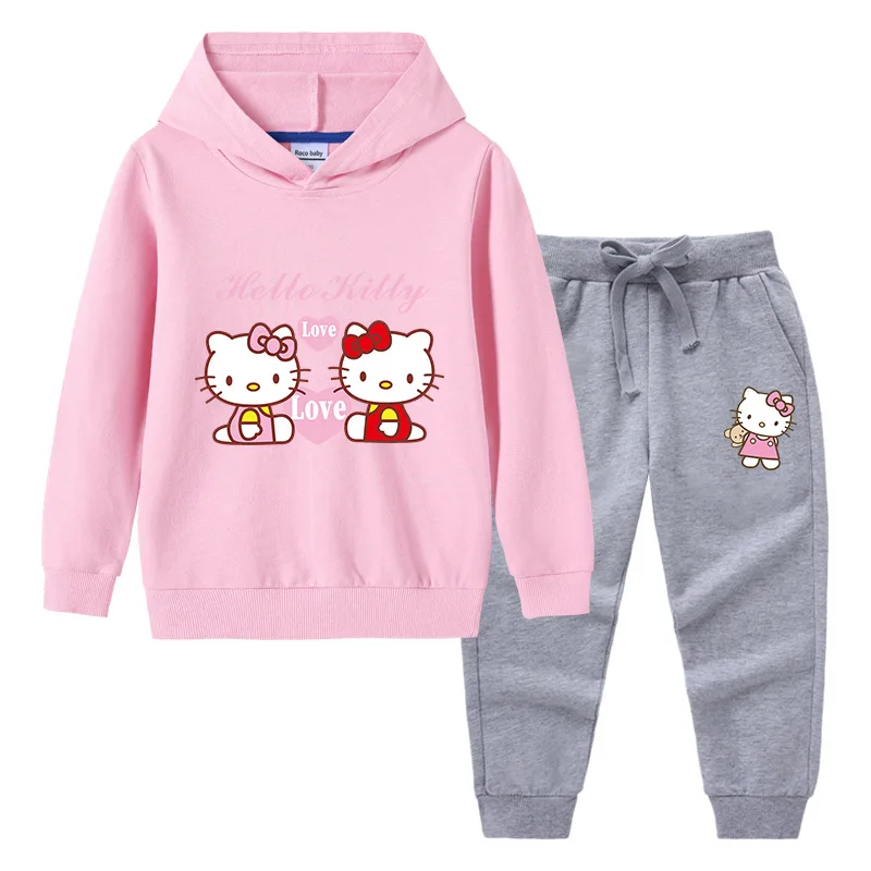 Hello Kitty Children's New Girl's Casual Pullover Hooded Sweater Trousers Two-piece Baby Cotton Comfortable Long-sleeved Suit
Hello Kitty Children's New Girl's Casual Pullover Hooded Sweater Trousers Two-piece Baby Cotton Comfortable Long-sleeved Suit