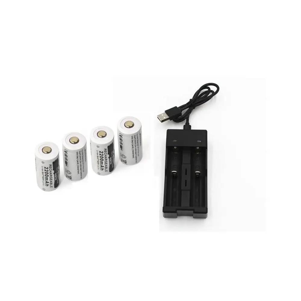 4pcs 3.7v 2200mAh CR123A rechargeable lithium battery+1pcs dedicated charger18650 16340 camera
4pcs 3.7v 2200mAh CR123A rechargeable lithium battery+1pcs dedicated charger18650 16340 camera