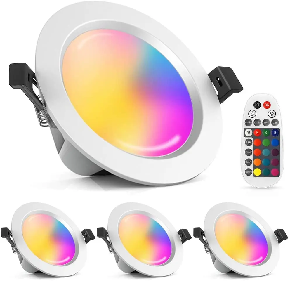 Dimmable Recessed LED Downlights 4x15W Bluetooth RGBW+CCT LED Lights AC 230V Ceiling Spot Kitchen Lamps Indoor Hotel Lighting
Dimmable Recessed LED Downlights 4x15W Bluetooth RGBW+CCT LED Lights AC 230V Ceiling Spot Kitchen Lamps Indoor Hotel Lighting