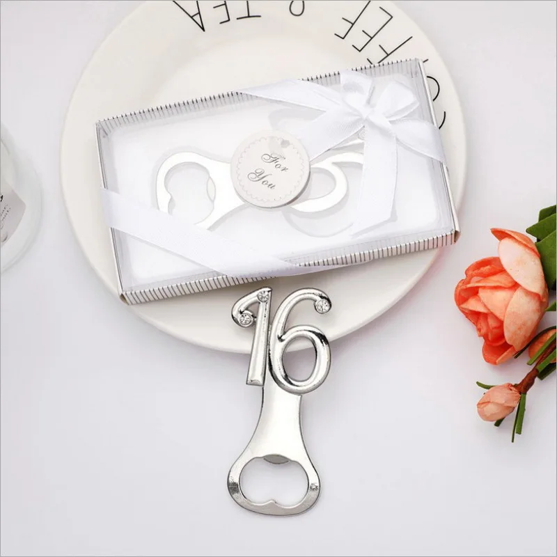 50PCS 16th Design Silver Bottle Opener in Gift Box Digital 16 Metal Beer Openers Wedding Birthday Party Giveaways For Guest
50PCS 16th Design Silver Bottle Opener in Gift Box Digital 16 Metal Beer Openers Wedding Birthday Party Giveaways For Guest