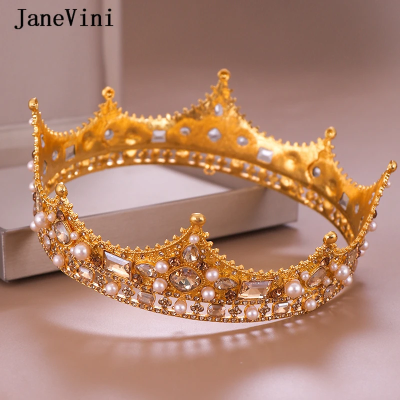 Модная ЗОЛОТАЯ КОРОЛЕВСКАЯ свадебная тиара и корона jaevini со стразами, роскошные круглые короны, свадебные украшения, аксессуары для волос
Модная ЗОЛОТАЯ КОРОЛЕВСКАЯ свадебная тиара и корона jaevini со стразами, роскошные круглые короны, свадебные украшения, аксессуары для волос