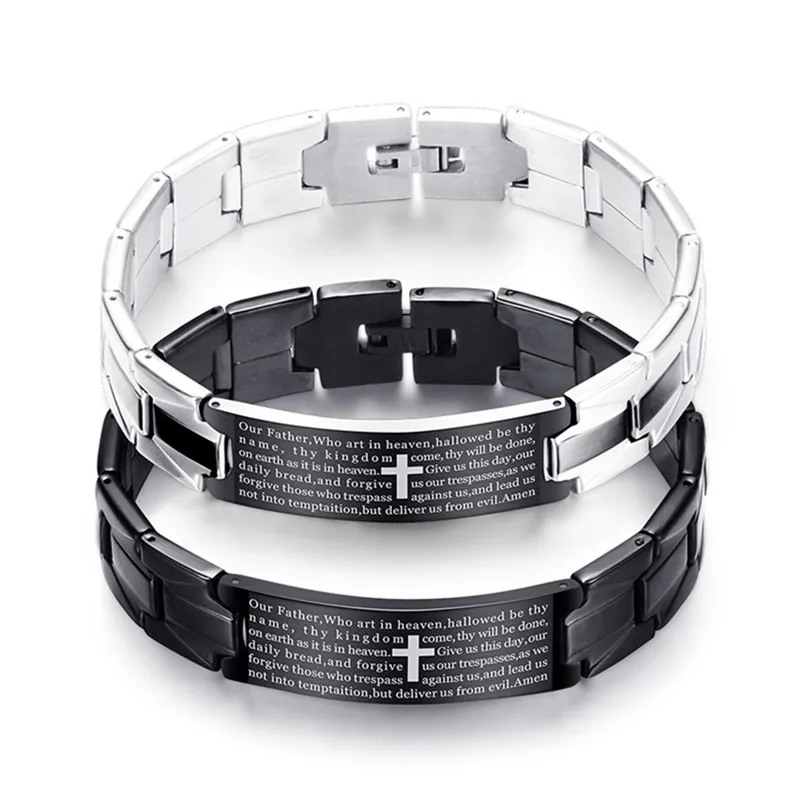 Christian English Bible Cross Bracelet Homme Stainless Steel Watch Band Chain Pulseras For Men Jewellery
Christian English Bible Cross Bracelet Homme Stainless Steel Watch Band Chain Pulseras For Men Jewellery