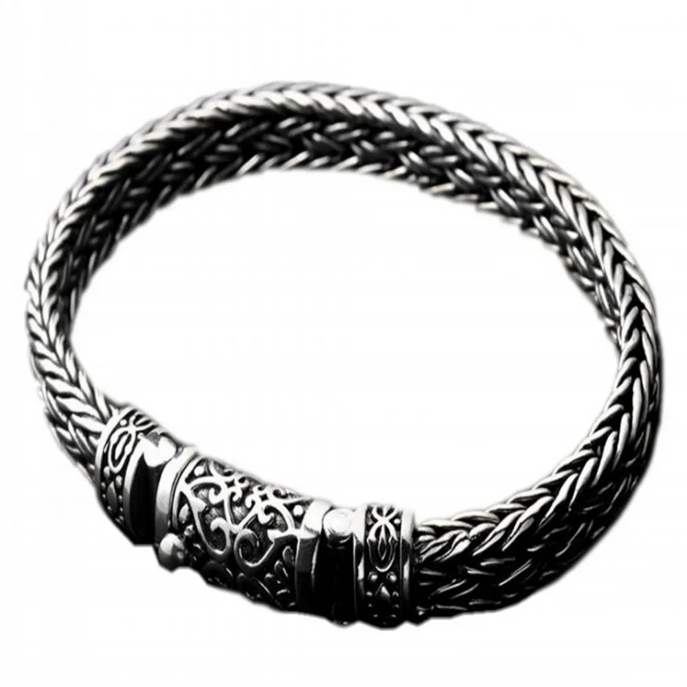 BOCAI New Real S925 Silver Jewelry Hand-Woven Bracelet for Men Fashion Punk Style Domineering Birthday Gift Free Shipping
BOCAI New Real S925 Silver Jewelry Hand-Woven Bracelet for Men Fashion Punk Style Domineering Birthday Gift Free Shipping
