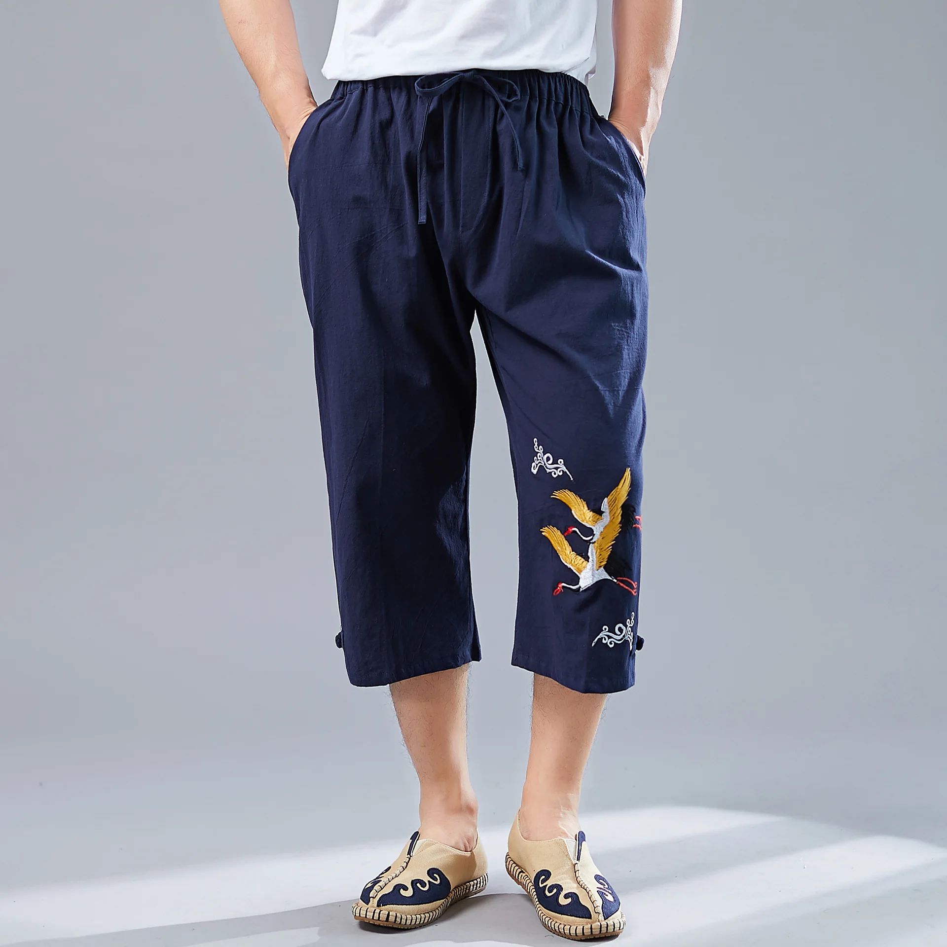 Summer Men Yoga Pants Linen Embroidery Retro Loose Sweatpants Male Running Jogger Fitness Gym Workout Casual Pants Sportswear
Summer Men Yoga Pants Linen Embroidery Retro Loose Sweatpants Male Running Jogger Fitness Gym Workout Casual Pants Sportswear