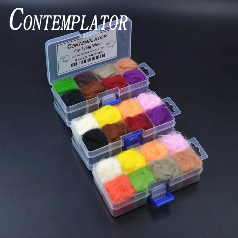 CONTEMPLATOR 8 цветов в коробке для вязания мушек, дубляж, шерстяной мех, рисунок краба и тела mayfly, Универсальные материалы для ловли нахлыстом
CONTEMPLATOR 8 цветов в коробке для вязания мушек, дубляж, шерстяной мех, рисунок краба и тела mayfly, Универсальные материалы для ловли нахлыстом