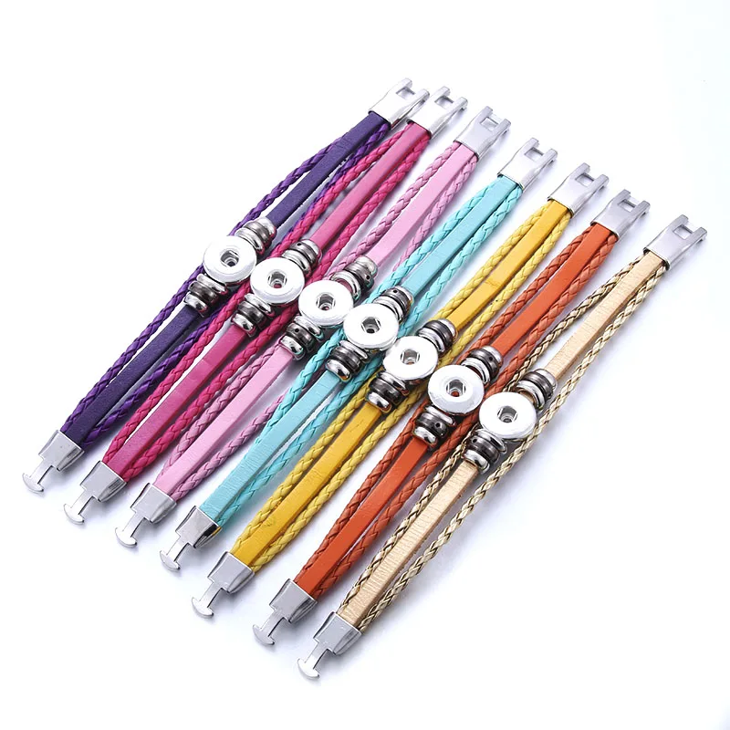 Snap Bracelet Vintage Handmade Braided Leather Bracelet Fit 18mm Snap Button DIY Jewelry Charm Bracelet For Men Women
Snap Bracelet Vintage Handmade Braided Leather Bracelet Fit 18mm Snap Button DIY Jewelry Charm Bracelet For Men Women