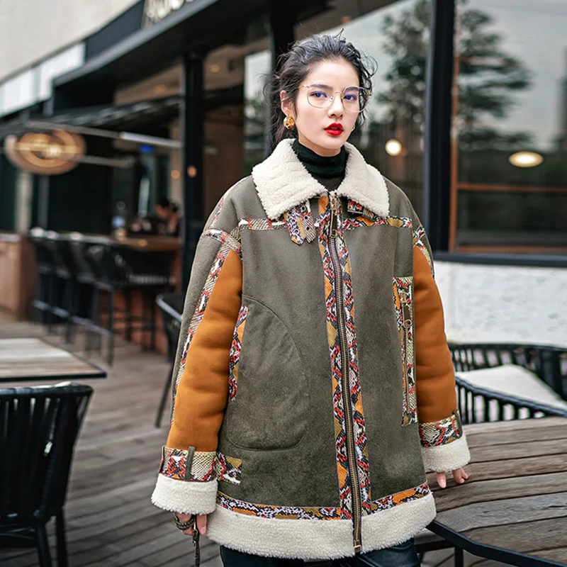 Winter Women High Quality faux lambswool Fur OverCoats Luxury green motorcycle short casual Thick Warm Plus Size female 2019
Winter Women High Quality faux lambswool Fur OverCoats Luxury green motorcycle short casual Thick Warm Plus Size female 2019