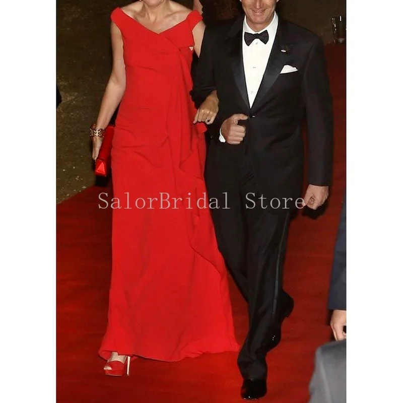 Elegant Red Evening Dress Off The Shoulder A-line Formal Party Gowns Satin Floor-Length Evening Gown for Women Vestido De Noiva
Elegant Red Evening Dress Off The Shoulder A-line Formal Party Gowns Satin Floor-Length Evening Gown for Women Vestido De Noiva