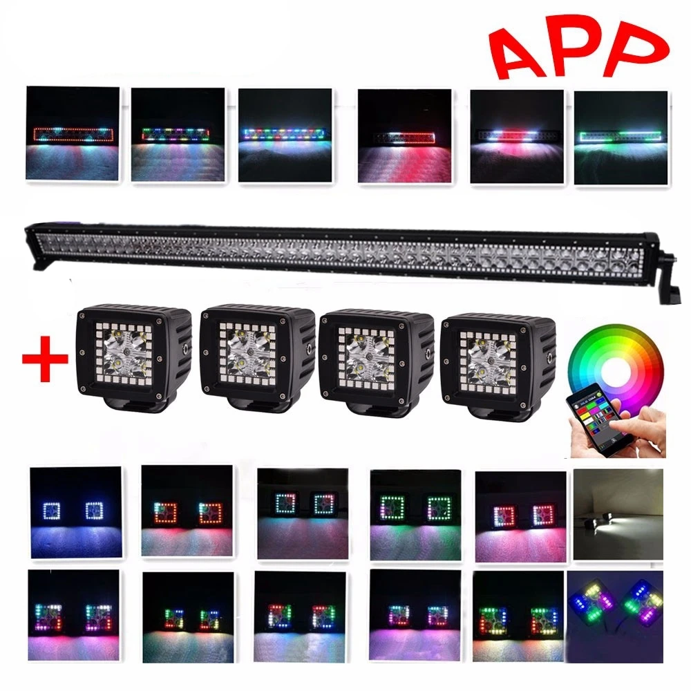 Car Roof Led Light Bar 288w 50Inch Chasing RGB Halo For Warning Traffic Vehicle SUV Offroad With 4X 12W LED Strobe Work Lights
Car Roof Led Light Bar 288w 50Inch Chasing RGB Halo For Warning Traffic Vehicle SUV Offroad With 4X 12W LED Strobe Work Lights