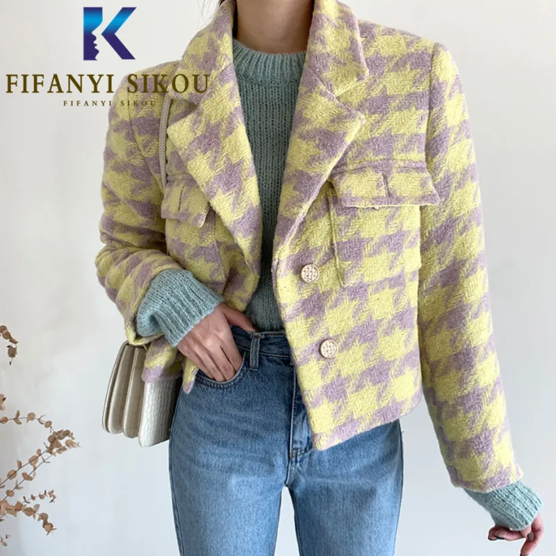 Yellow Plaid Blazer Jacket Women Autumn Winter Thick Warm Fashion Single Breasted Lapel Suit Jacket Ladies Casual Blazers Coat
Yellow Plaid Blazer Jacket Women Autumn Winter Thick Warm Fashion Single Breasted Lapel Suit Jacket Ladies Casual Blazers Coat