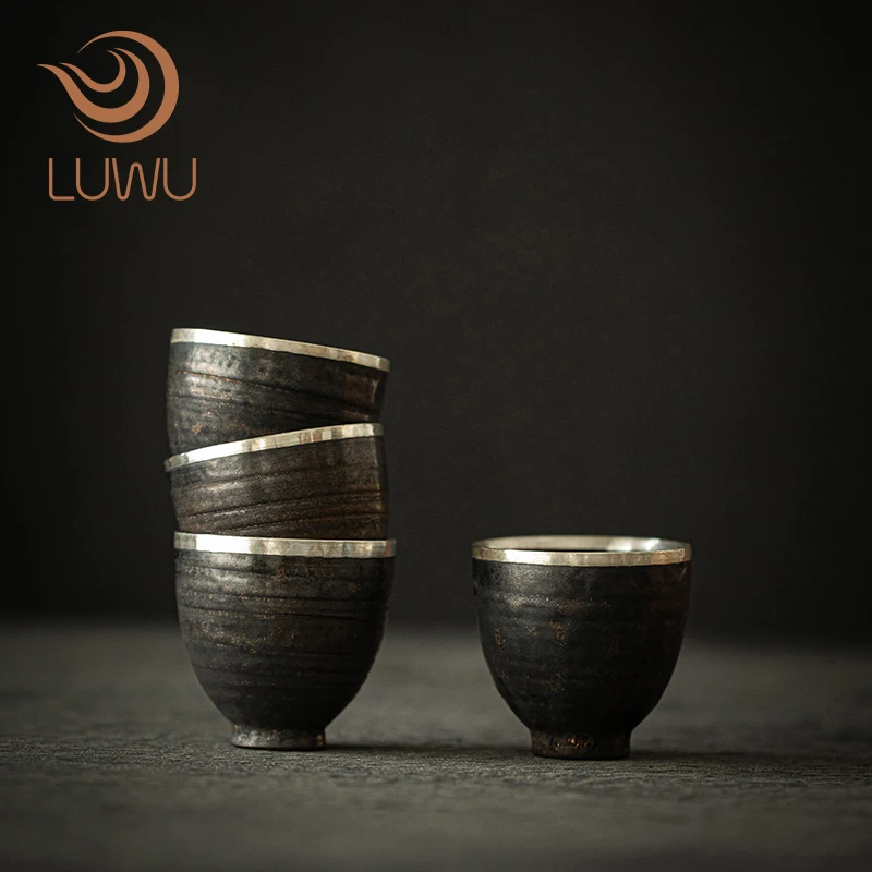 Китайская керамическая чайная чашка LUWU, набор из 4 чашек, фарфоровые чашки с серебряными краями, китайская чашка кунг-фу 60 мл
Китайская керамическая чайная чашка LUWU, набор из 4 чашек, фарфоровые чашки с серебряными краями, китайская чашка кунг-фу 60 мл