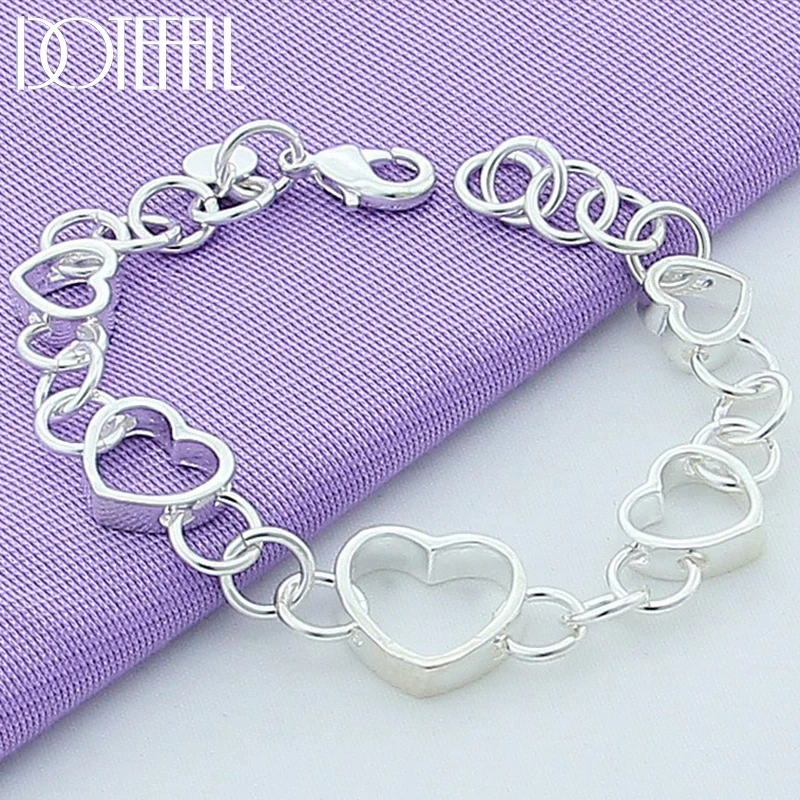DOTEFFIL 925 Sterling Silver Full Heart Bracelet For Woman Fashion Wedding Engagement Party Jewelry
DOTEFFIL 925 Sterling Silver Full Heart Bracelet For Woman Fashion Wedding Engagement Party Jewelry