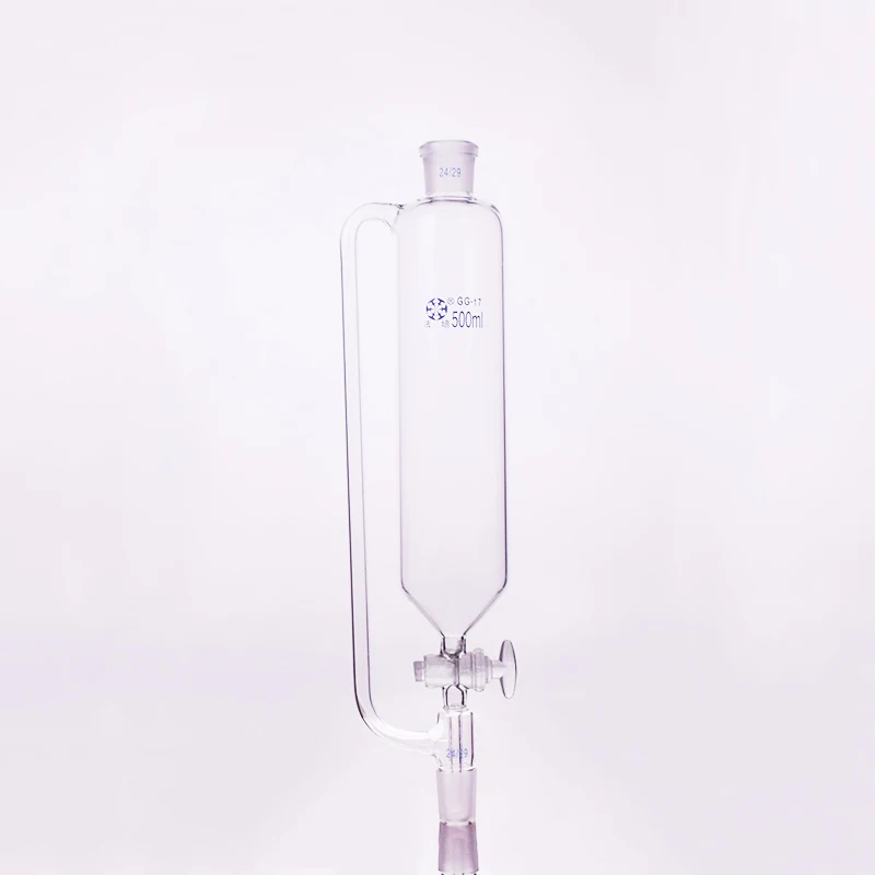 Separatory funnel constant pressure cylindrical shape,standard ground mouth.Capacity 500ml,Joint 24/29+24/29,Glass switch valve
Separatory funnel constant pressure cylindrical shape,standard ground mouth.Capacity 500ml,Joint 24/29+24/29,Glass switch valve