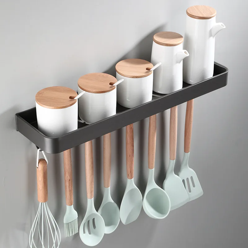 Black Kitchen Storage Rack Shelf Spice Bottle Rack Space Aluminum Multi-function Shelf Towel Bar Hook
Black Kitchen Storage Rack Shelf Spice Bottle Rack Space Aluminum Multi-function Shelf Towel Bar Hook