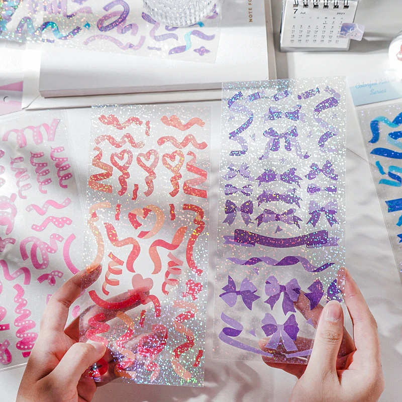 220mm Pretty Laser Sparkling Ribbon Stickers For Scrapbook Hand Book Decoration Girl DIY Sticker for Journal Album Birthday Gift
220mm Pretty Laser Sparkling Ribbon Stickers For Scrapbook Hand Book Decoration Girl DIY Sticker for Journal Album Birthday Gift