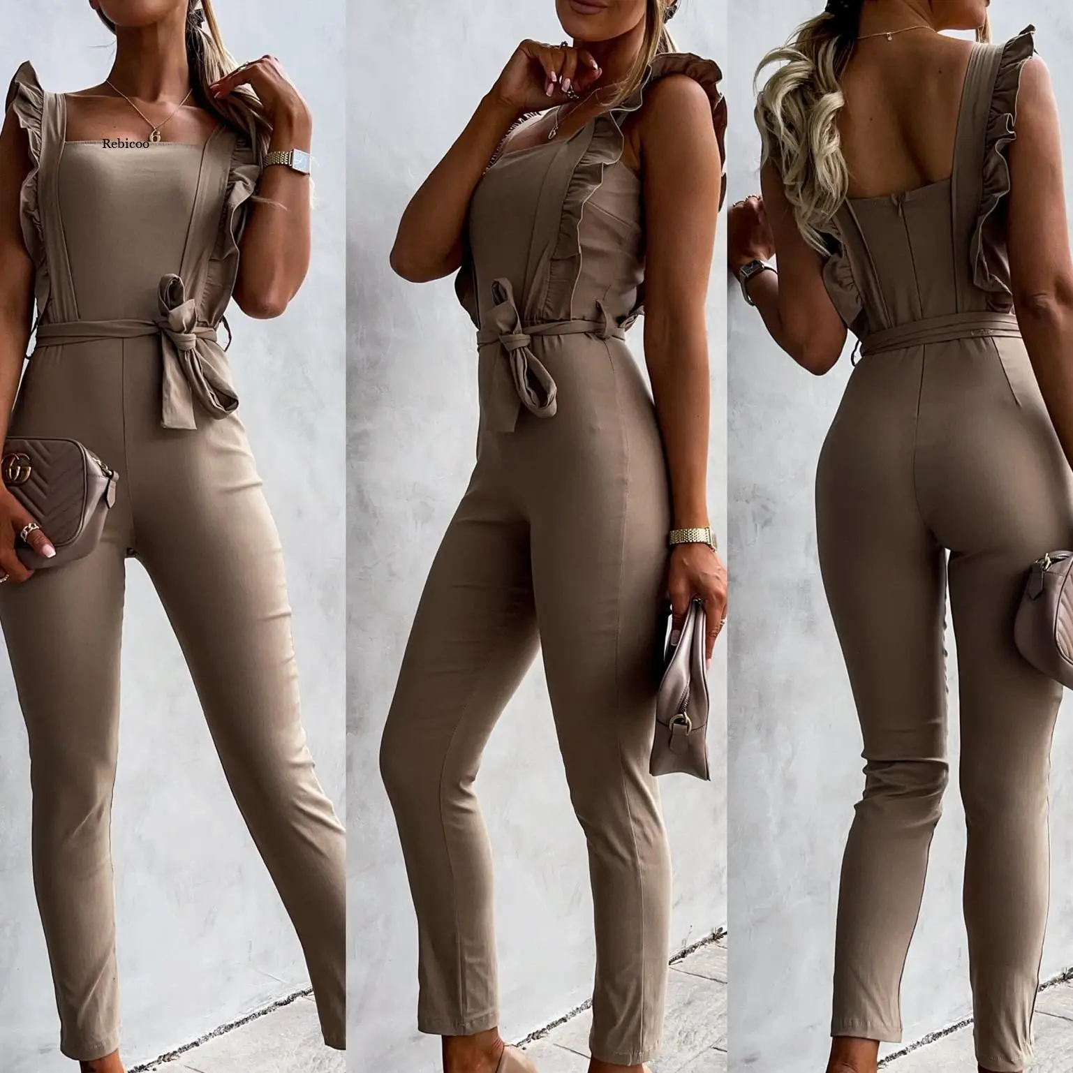 Sexy Sleeveless Jumpsuits for Women Fashion New High Waist Playsuit Clubwear Bodysuit Rompers with Belt Summer
Sexy Sleeveless Jumpsuits for Women Fashion New High Waist Playsuit Clubwear Bodysuit Rompers with Belt Summer