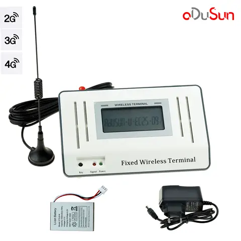 4G LTE 3G WCDMA GSM Fixed Wireless Terminal LCD LED 2 RJ11 Backup Battery Alarm System PBX Elevator Caller ID Support