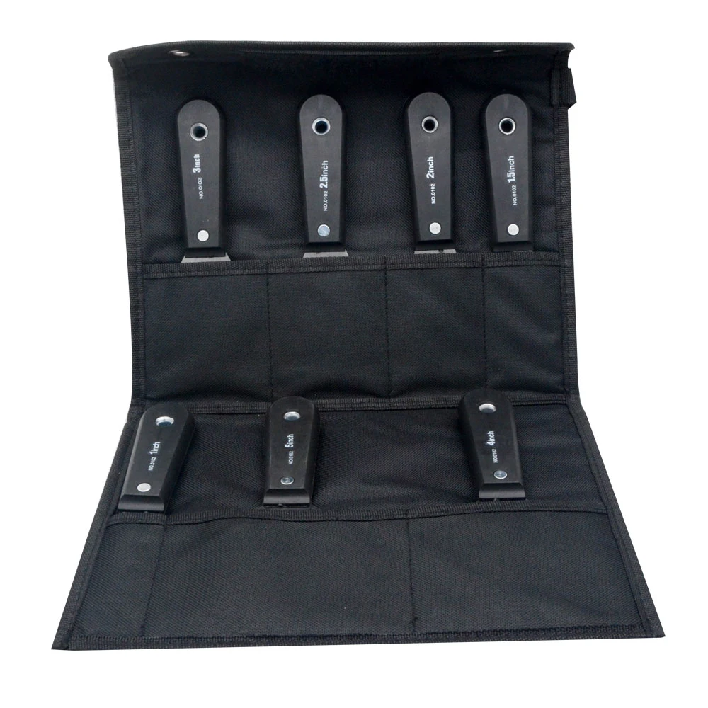 7PCS Putty Knives Set Flex Drywall Knife Paint Scraper Kit 7 Sizes Soft Grip Handle Carbon Steel Blade Canvas Storage Bag
7PCS Putty Knives Set Flex Drywall Knife Paint Scraper Kit 7 Sizes Soft Grip Handle Carbon Steel Blade Canvas Storage Bag
