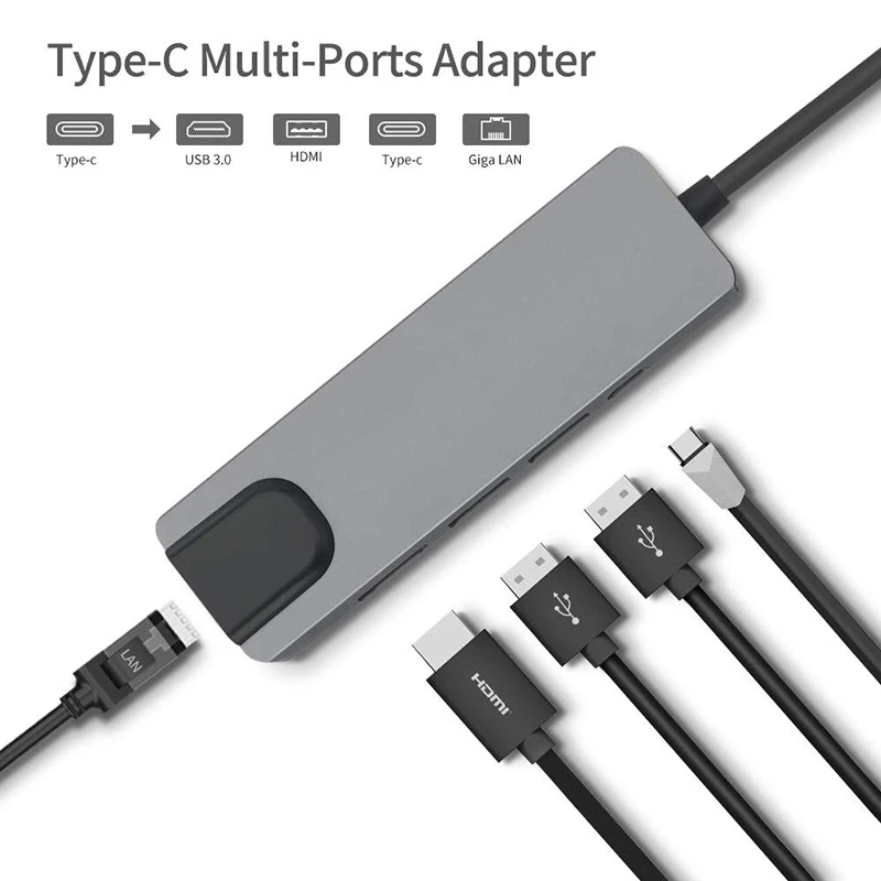 USB C-концентратор 5 в 1 RJ45 4K HD-совместимый, Φ 3,0 OTG USB C, концентратор данных с зарядным портом для Mabook Air Pro
USB C-концентратор 5 в 1 RJ45 4K HD-совместимый, Φ 3,0 OTG USB C, концентратор данных с зарядным портом для Mabook Air Pro
