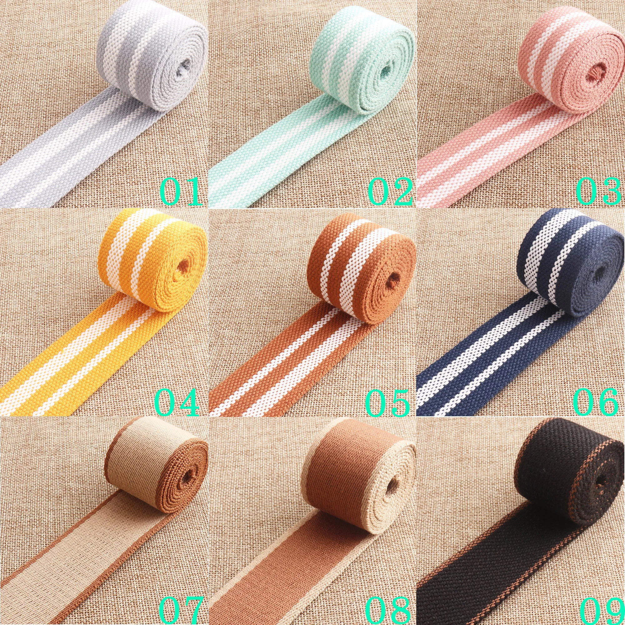 38mm Webbing Khaki White Gray Cotton Webbing 32mm Green Pink Belt Striped Lanyard Keychain Polyester Webbing purse Strap 6 Yards
38mm Webbing Khaki White Gray Cotton Webbing 32mm Green Pink Belt Striped Lanyard Keychain Polyester Webbing purse Strap 6 Yards