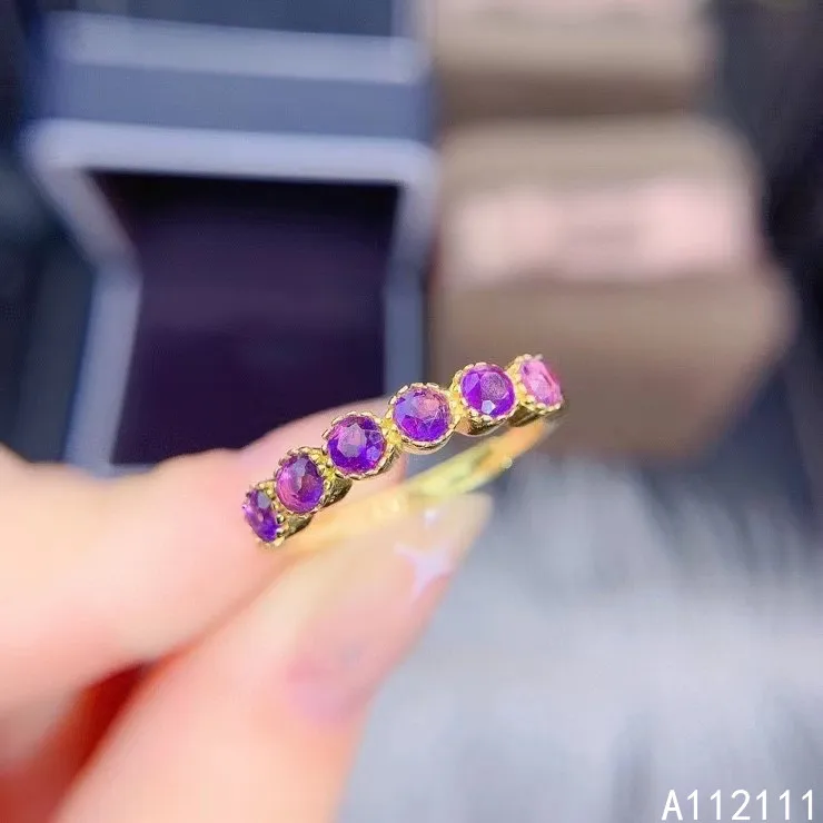 Exquisite Jewelry 925 Sterling Silver Inset With Gemstone Women's Popular Exquisite Round Amethyst Adjustable Ring Support Dete
Exquisite Jewelry 925 Sterling Silver Inset With Gemstone Women's Popular Exquisite Round Amethyst Adjustable Ring Support Dete