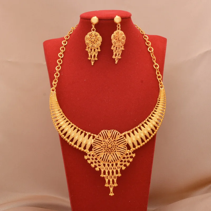 Dubai Jewelry sets 24K gold plated luxury African wedding gifts bridal bracelet necklace earrings ring jewellery set for women
Dubai Jewelry sets 24K gold plated luxury African wedding gifts bridal bracelet necklace earrings ring jewellery set for women