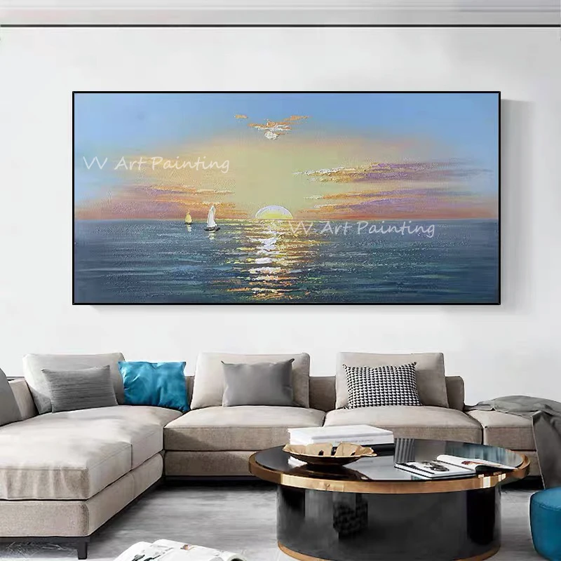 100% Handpainted Ocean Sunrise High Quality Abstract Thick Texture Oil Painting Abstract Colorful Painting for Living Room Decor
100% Handpainted Ocean Sunrise High Quality Abstract Thick Texture Oil Painting Abstract Colorful Painting for Living Room Decor
