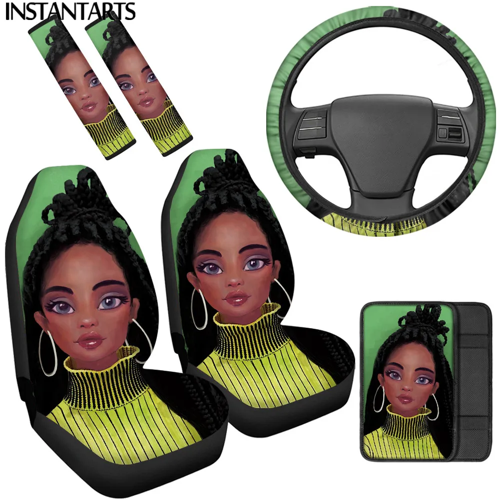INSTANTARTS Fashion African Women Pattern Easy Clean Car Seat Cushion Steering Wheel Cover Soft Console Cover Shoulder Strap Pad
INSTANTARTS Fashion African Women Pattern Easy Clean Car Seat Cushion Steering Wheel Cover Soft Console Cover Shoulder Strap Pad