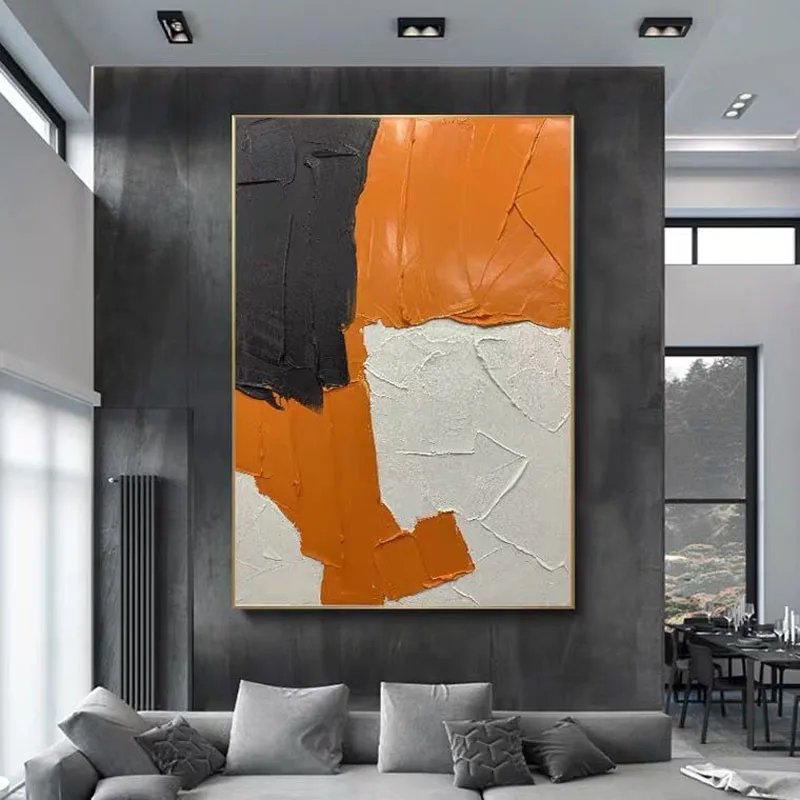 Handmade Abstract Oil Painting Wall Art Orange Black And White Style Minimalist Modern On Canvas Decorative For Living Room
Handmade Abstract Oil Painting Wall Art Orange Black And White Style Minimalist Modern On Canvas Decorative For Living Room