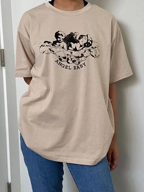 Angel Baby Graphic Top Summer Fashion Unisex Tshirt Women Tumblr Cute T-Shirt Casual Short Sleeves Printed Tee
Angel Baby Graphic Top Summer Fashion Unisex Tshirt Women Tumblr Cute T-Shirt Casual Short Sleeves Printed Tee