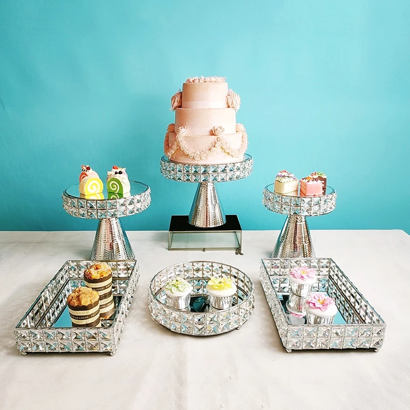 6pcs silver Crystal Dessert Table Set Wedding Table Snack Tray European Style
6pcs silver Crystal Dessert Table Set Wedding Table Snack Tray European Style