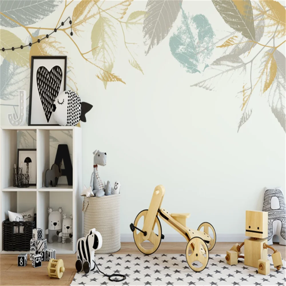 Custom Mural Wallpaper Minimalism Hand-Painted Leaf Sofa TV Background Wall Painting
Custom Mural Wallpaper Minimalism Hand-Painted Leaf Sofa TV Background Wall Painting