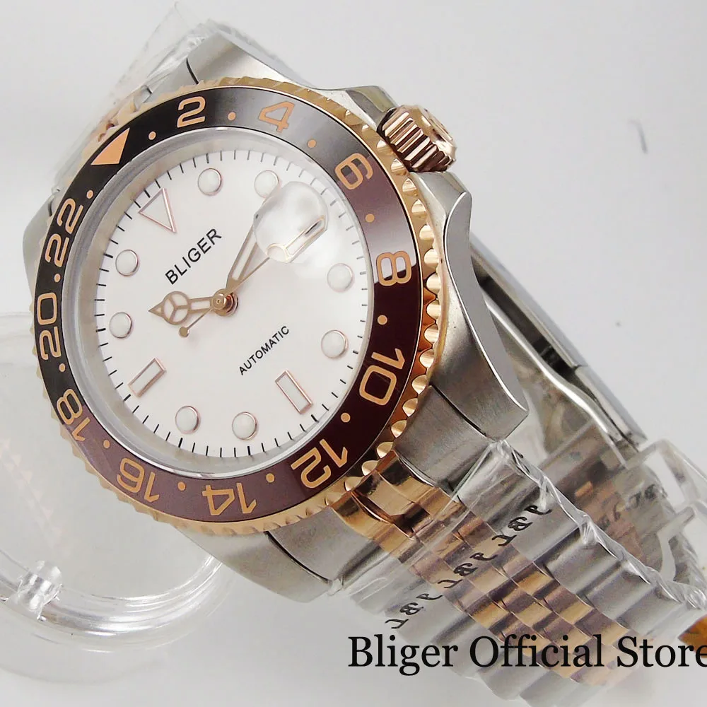 BLIGER Rose Gold NH35 PT5000 40mm Mechanical Men Watch Sapphire Glass Jubilee Bracelet Screw Crown Rotating Bezel
BLIGER Rose Gold NH35 PT5000 40mm Mechanical Men Watch Sapphire Glass Jubilee Bracelet Screw Crown Rotating Bezel