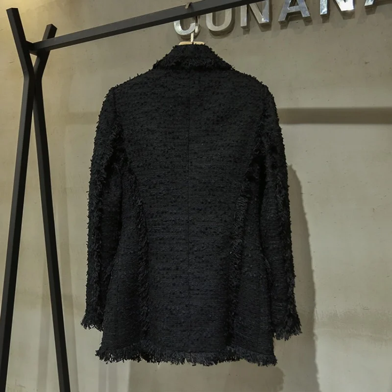 Qualities Fashion Womens Long Sleeve Double Breasted Tweed Jackets Autumn New Brand Shawl Collar Tassel Female Outerwear Coats
Qualities Fashion Womens Long Sleeve Double Breasted Tweed Jackets Autumn New Brand Shawl Collar Tassel Female Outerwear Coats