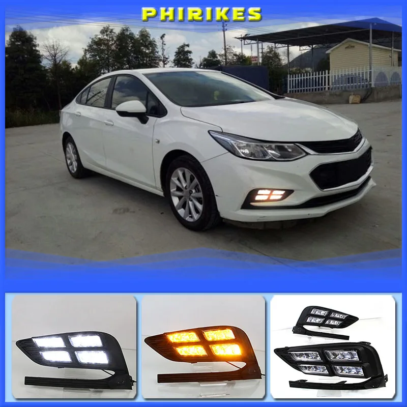 Дневные ходовые огни для Chevrolet Cruze 2016 2017 2018, противотуманные светодиодные дневные ходовые огни DRL, лампа на передний бампер с желтым указателем поворота
Дневные ходовые огни для Chevrolet Cruze 2016 2017 2018, противотуманные светодиодные дневные ходовые огни DRL, лампа на передний бампер с желтым указателем поворота