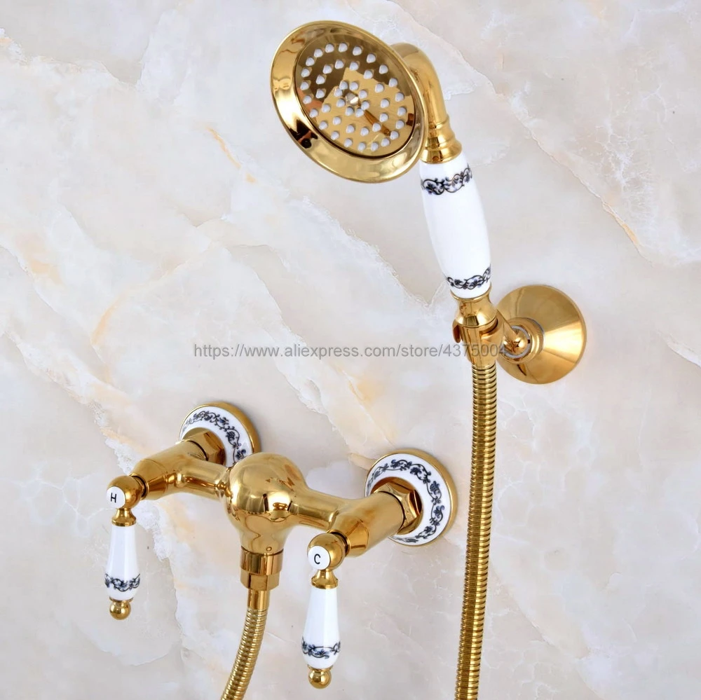 Gold Color Brass Bathroom Rainfall Hand Shower Faucet Set Mixer Tap With Hand Sprayer Wall Mounted Nna987
Gold Color Brass Bathroom Rainfall Hand Shower Faucet Set Mixer Tap With Hand Sprayer Wall Mounted Nna987