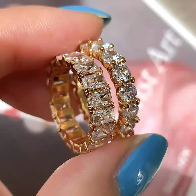 Handmade Lovers infinity Band Diamond ring 925 Sterling silver Engagement wedding rings for women men 4mm zircon crystal Bijoux
Handmade Lovers infinity Band Diamond ring 925 Sterling silver Engagement wedding rings for women men 4mm zircon crystal Bijoux