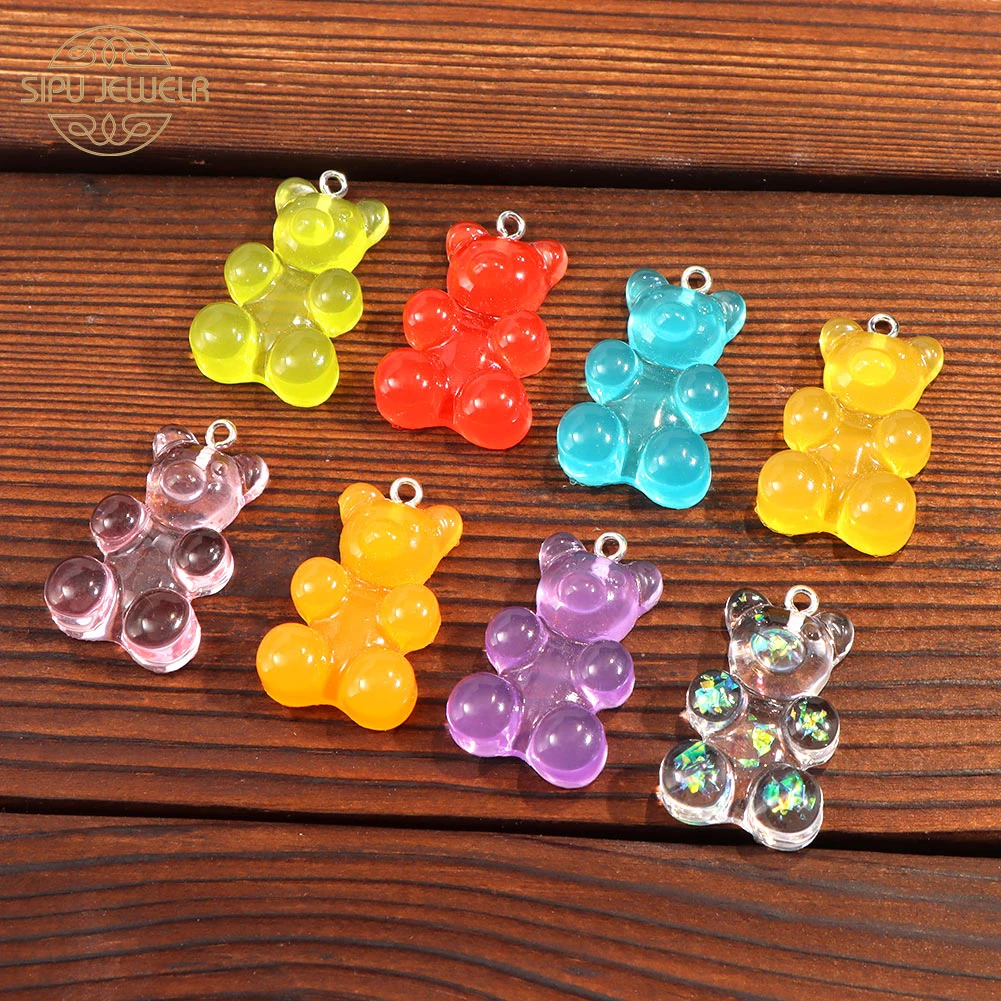 10Pcs/lot Transparent Resin Gummy Bear Charms for DIY Necklace Bracelet Candy Color Animal Bear Pendant Jewelry Making Wholesale
10Pcs/lot Transparent Resin Gummy Bear Charms for DIY Necklace Bracelet Candy Color Animal Bear Pendant Jewelry Making Wholesale